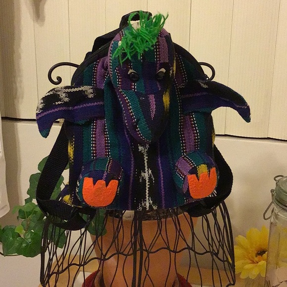 Adorable Tapestry Dragon Backpack - Picture 2 of 7